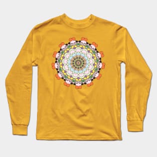 Unicorn pastel Mandala art, classic geometric repeated pattern Long Sleeve T-Shirt